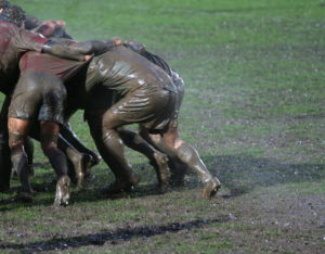 muddy sports pitch