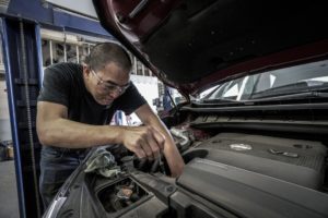 car being given a full service